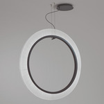 Roda Vertical Pendant - Brown / White Translucent Ribbon