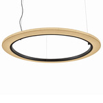 Roda Pendant - Brown / Cream Translucent Ribbon