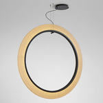 Roda Vertical Pendant - Brown / Cream Translucent Ribbon