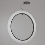 Roda Vertical Pendant - Brown / White Translucent Ribbon