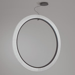 Roda Vertical Pendant - Brown / White Translucent Ribbon