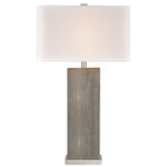 Against The Grain Table Lamp - Light Grey / White Linen