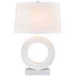 Around The Edge Table Lamp - White / White Linen