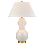 Avrea Table Lamp - White / White Linen