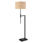 Baitz Floor Lamp - Matte Black / Natural