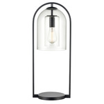Bell Jar Tall Table Lamp - Matte Black / Clear