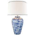 Bellcrossing Table Lamp - Blue / White Linen