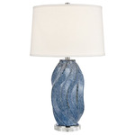 Blue Swell Table Lamp - Blue / White