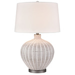 Brinley Table Lamp - White / White Linen
