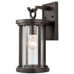 Brison Outdoor Wall Light - Oil Rubbed Bronze / Clear Seeded