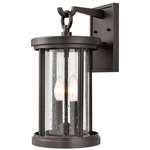 Brison Outdoor Wall Light - Oil Rubbed Bronze / Clear Seeded