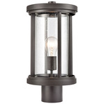 Brison Outdoor Post Light - Oil Rubbed Bronze / Clear Seeded