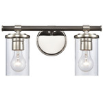 Burrow Bathroom Vanity Light - Polished Nickel / Clear