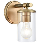 Burrow Wall Sconce - Natural Brass / Clear