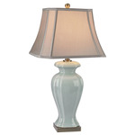 Celadon Table Lamp - Green / Oyster Silk