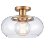 Clement Ceiling Light - Brushed Gold / Clear