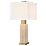 Dovercourt Table Lamp - Natural / White Linen