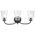 Emily Bathroom Vanity Light - Matte Black / Clear