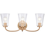 Emily Bathroom Vanity Light - Brushed Gold / Clear