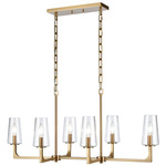Fitzroy Linear Chandelier - Lacquered Brass / Clear