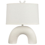 Flection Table Lamp - White / White Linen