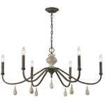 French Connection Chandelier - Rust / Cream