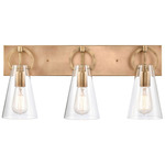 Gabby Bathroom Vanity Light - Brass/ Clear