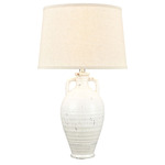 Gallus Table Lamp - White / Natural Linen