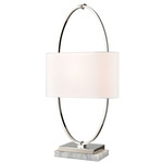 Gosforth Table Lamp - Polished Nickel / White