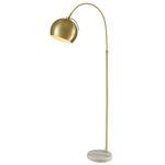 Kopernikus Floor Lamp - Aged Brass / White / Aged Brass