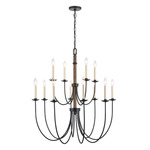 Neville Tiered Chandelier - Charcoal Black