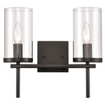 Oakland Bathroom Vanity Light - Black / Clear