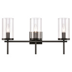 Oakland Bathroom Vanity Light - Black / Clear