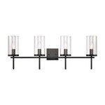 Oakland Bathroom Vanity Light - Black / Clear