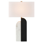 Ohara Table Lamp - Matte Black / White Linen