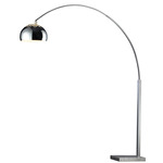 Penbrook Floor Lamp - Polished Nickel / White / Polished Nickel