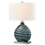 Portview Table Lamp - Blue / White Linen