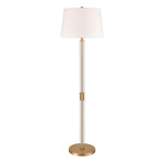 Roseden Court Floor Lamp - Aged Brass / Clear / White Linen