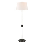 Roseden Court Floor Lamp - Black / Clear / White Linen