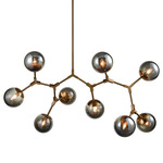 Synapse Linear Chandelier - Aged Brass / Gray