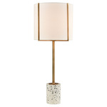 Trussed Buffet Lamp - Aged Brass / White / White