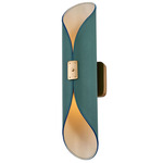 Cape Wall Sconce - Satin Brass / Peacock Green