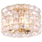Crescent Ceiling Light - Oxidized Gold Leaf / Capiz Shell