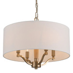 Curva Drum Chandelier - Brushed Champagne Gold / Off White