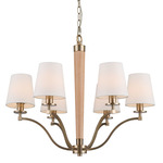 Curva Chandelier - Brushed Champagne Gold / Off White