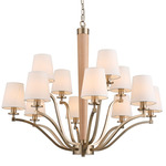 Curva Chandelier - Brushed Champagne Gold / Off White