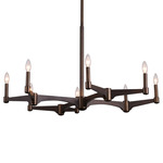 Tono Chandelier - Vintage Bronze / Dark Wood