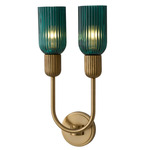 Verde Wall Sconce - Satin Brass / Peacock Green