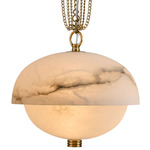 Volterra Dome Pendant - Winter Brass / Alabaster