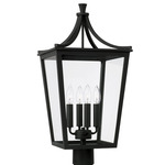 Adair Outdoor Post Lantern - Black / Clear